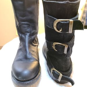 Anouk Boots sz 8 Black soft Leather suade back buc